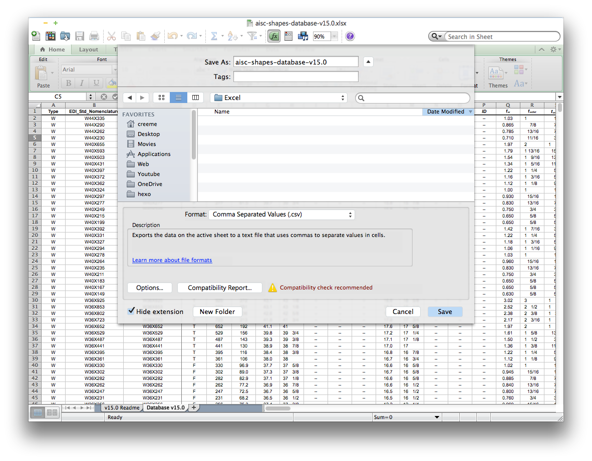 Figure 2 - Save the file as a CSV.